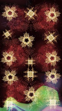 Raster illüstrasyonu. Kar taneleri kahverengi, siyah ve kırmızı renklerde izole edilmiş. Kar Tanesi Simgesi. Raster illüstrasyonu.