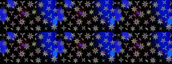 Küçük çiçekteki sevimli çiçek deseni. Robot resim. Raster illüstrasyonu.