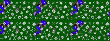 Raster suluboya çiçek deseni, narin çiçekler, yeşil çiçekler, tebrik kartı şablonu. Raster Güzel kumaş deseni.