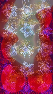 Çiçek Elementleri 'nin soyut geçmişi. Raster kış deseni. Raster illüstrasyonu. Kırmızı, kahverengi ve gri renkler üzerine tasarım.