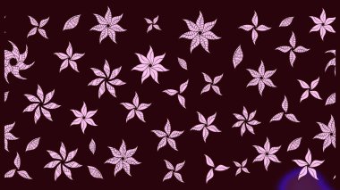 Raster illüstrasyonu. Suluboya çiçekli çiçek deseni. Kahverengi renkli Asyalı tekstil.