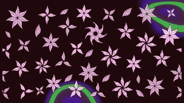 Elle çizilmiş. Doodle çiçekler ve dalları, otlar ve çiçekler. Güzel kumaş deseni. Raster illüstrasyon.