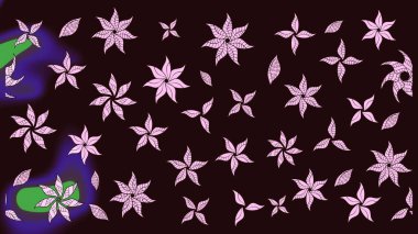 Raster. Kahverengi renkte güzel çiçekler, suluboya desenli eskiz deseni, duvar kağıdı, kart veya kumaş için fayanslı..