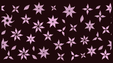 Üst manzara, yumuşak stil. Çiçek kompozisyonu, el boyası, hassas şablon. Sevgililer günü ve tebrik kartı konsepti için şık bir davetiye. Kahverengi renkte manzaralı çiçek deseni.