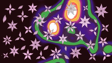 Çiçek arkaplanlı soyut zarafet eskiz deseni. Raster Güzel kumaş deseni.