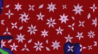 Raster illüstrasyonu. Kırmızı renklerde. Taslak dekoratif arka plan, çiçek mandala. Çiçek..