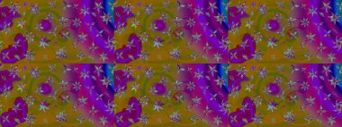 Raster illüstrasyonu. Kahverengi renkte kahverengi papatya deseni. Kahverengi renklerde.