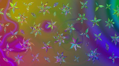 Yeşil renkli çiçekler. Nazik, narin çiçek arkaplanı. Raster çiçek desenli ve çiçekli..