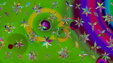 Modern stil dokusu. Çiçek desenli raster, yeşil çizgi grafik deseni soyut raster arkaplan.