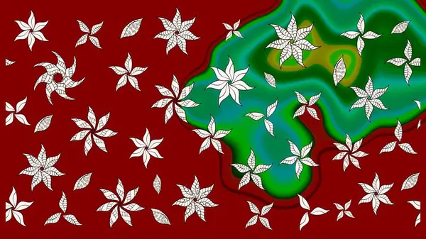 Çiçek desenli eskiz, yaz çiçekleri. Düz Çiçek Elementleri Tasarımı. Kırmızı renkte çiçekler. Renkli Bahar Teması çizim şablonu.