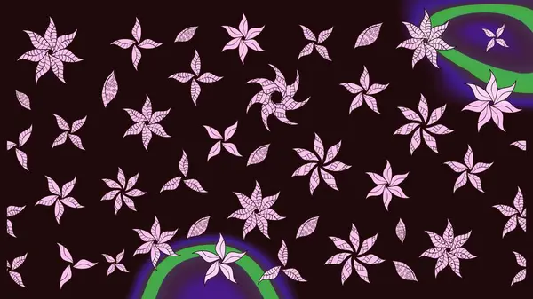 Elle çizilmiş. Doodle çiçekler ve dalları, otlar ve çiçekler. Güzel kumaş deseni. Raster illüstrasyon.