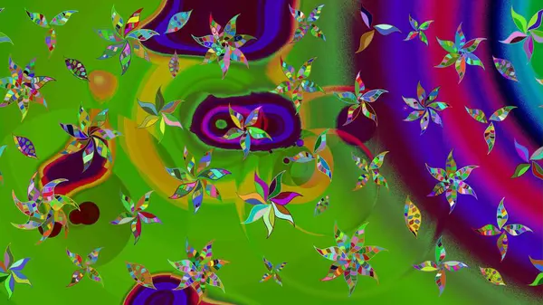 Yeşil renklerde. Raster illüstrasyonu. Anti-stres için Raster soyut şablon sayfası.