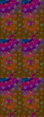 Çiçekler suluboya tarzında kahverengi renkte. Çiçek izi. Suluboya çizim deseni.