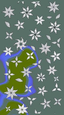 Düz Çiçek Elementleri Tasarımı. Çiçek desenli eskiz, yaz çiçekleri. Tarafsız renklerde çiçekler. Renkli Bahar Teması çizim şablonu.