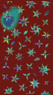 Güzel kumaş deseni. Raster çiçekli arka plan. Yazdır. Renkli Yaz Temalı eskiz kalıbı. Düz Çiçek Elementleri Tasarımı. Güzel çizim şekli..