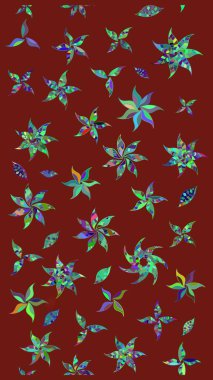 Yazdır. Raster çiçekli arka plan. Güzel eskiz şekli. Düz Çiçek Elementleri Tasarımı. Renkli Yaz Temalı eskiz kalıbı. Şirin kumaş deseni.