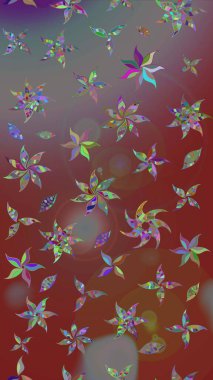 Raster illüstrasyonu. Çiçek buketleriyle klasik bir eskiz şekli. Kahverengi renklerde.