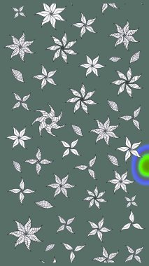 Tarafsız renklerde çiçekler. Hediye ambalaj kağıdı, tebrik kartları, posterler ve pankart tasarımı. Raster düz çiçek çizim deseni.