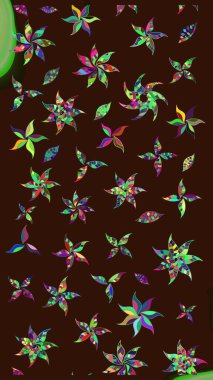 Çiçekli el çizimi çizimi deseni. Modern gelişim kahverengi raster arka plan duvar kâğıdı illüstrasyon klasik çizgili iz sürme desenli çiçekler, çiçekli süsler.