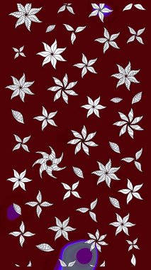 Suluboya, elle çizilmiş. Raster illüstrasyonu. Eskiz arkaplan modeli. Kırmızı yapraklı yabani çiçekler.