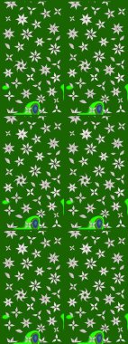 Parlak çiçekli kolaj çiçekleri yeşildir. Çiçek tasarımı için inanılmaz bir kolaj cenneti tarzı. Çiçekli zambaklar eskiz arka planı.