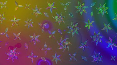 Kahverengi renkli bitkilerden oluşan parlak çiçekli çizim deseni.