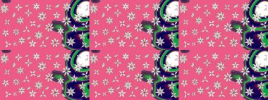 Zentangle soyut çiçekleri. Karalama çiçeği. Raster illüstrasyonu. Güzel kumaş deseni. Renkli Bahar Teması eskiz kalıbı. Düz Çiçek Elementleri Tasarımı.