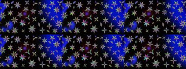 Raster illüstrasyonu. Siyah renkte güzel bir tekstil. Suluboya çiçekli çiçek deseni.