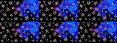 Asya tekstil tarzında. Siyah renkli çiçekler. Çiçek desenli çizim. Raster illüstrasyonu. Raster illüstrasyonu.