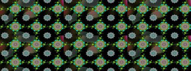 Raster illüstrasyonu. Egzotik çiçekler, botanik olarak parlak, klasik siyah, gri ve yeşil renkler. Klasik tropikal doğal elementlerin suluboya seti.