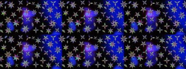 Robot resim. Küçük çiçekteki sevimli çiçek deseni. Raster illüstrasyonu.