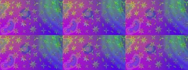 Raster. Renkli Bahar Teması eskiz kalıbı. Düz Çiçek Elementleri Tasarımı.