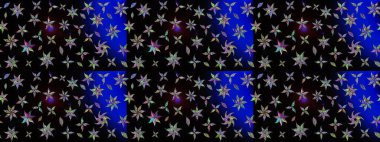 Renkli Bahar Teması eskiz kalıbı. Sevimli çiçek raster deseni. Düz Çiçek Elementleri Tasarımı. Siyah renkte çiçekler.