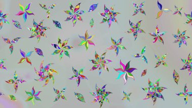 Gri renkli çiçekler. Tropik çiçek desenleri. Raster illüstrasyonu.