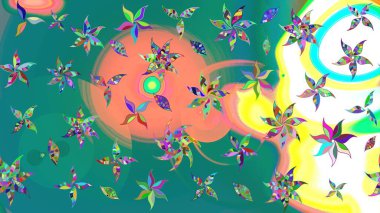 Güzel kumaş deseni. Raster suluboya deseni, narin çiçekler, mavi çiçekler, tebrik kartı şablonu..