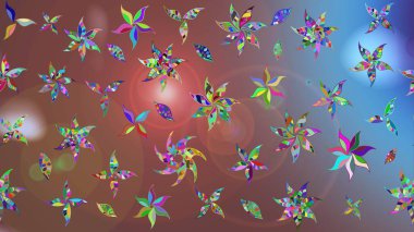 Raster Çiçek İllüstrasyonu güzel tekstil. Kahverengi renkli etnik çiçeklerle zarif bir eskiz deseni..