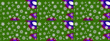 Raster illüstrasyonundaki çiçek desenli çizim. Yeşil renkli çiçekler. Renkli Bahar Teması eskiz kalıbı. Düz Çiçek Elementleri Tasarımı.