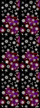 Siyah renkli çiçekler. Robot resim. Raster illüstrasyonu. Şirin çiçek elementleri..