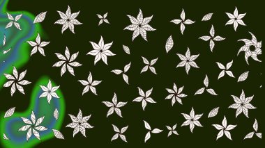 Gri renklerde. Raster illüstrasyonu. Hint süsü. Çiçek duvar kağıdı. Çizim kalıbı. Renkli süs kenarı.