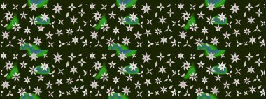 Renkli desenli eskiz deseni, gri çiçekler ve dekoratif elementlerle. Eskiz geçmişi. Raster illüstrasyonu. Kumaş, tekstil, duvar kağıdı baskısı için. Antika retro tarzı.