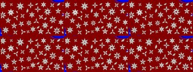 Hediye ambalaj kağıdı, tebrik kartları, posterler ve pankart tasarımı. Raster düz çiçek çizim deseni. Kırmızı renkte çiçekler.