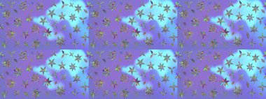 Mor renkli etnik çiçeklerle zarif bir eskiz şekli. Asya Tekstil 'inde Raster Çiçek İllüstrasyonu.