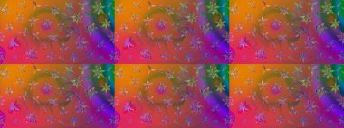 Raster illüstrasyonu. Tropik çiçek desenleri. Kahverengi renkte çiçekler.