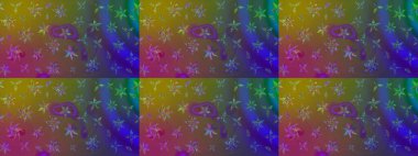 Sketch Colour Spring Theme eskiz kalıbı. Düz Çiçek Elementleri Tasarımı. Sevimli çiçek raster deseni. Kahverengi renkte çiçekler.