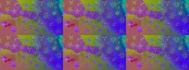 Mor renkli çiçekler. Çiçek desenli çizim. Renkli Bahar Teması eskiz kalıbı. Raster illüstrasyonu. Asya tekstil tarzında. Düz Çiçek Elementleri Tasarımı.