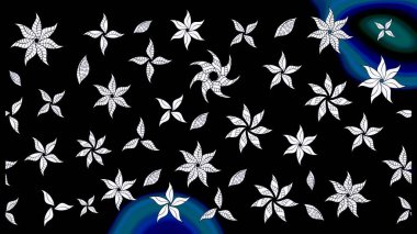 Raster illüstrasyonu. Çizim kalıbı. Ultraviyole kumaş deseni. Organik motif arkaplanı.