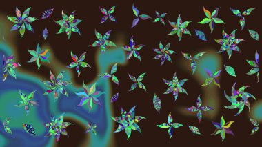 Raster illüstrasyonu. Küçük çiçekteki sevimli çiçek deseni. Çizim.