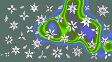 Çiçekli zambakların eskiz geçmişi. Çiçek açan parlak kolaj çiçekleri nötr. Çiçek tasarımı için inanılmaz kolaj cennet tarzı..