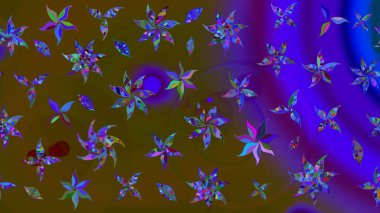 Kahverengi el çizimi. Raster deseni. Karalama çiçekleri çizim kalıbı. Sanat esinlenerek çiçeklere ilham veriyor ve geride.