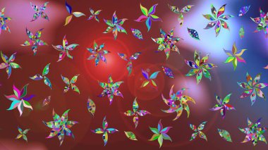 Çiçekli güzel suluboya desen. Kahverengi renklerde. Raster illüstrasyonu.